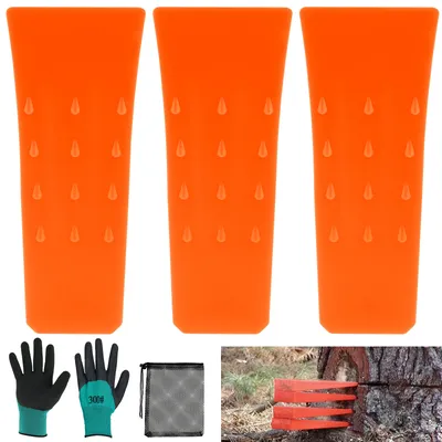3Pcs Felling Wedges Plastic Chainsaw Wedges Wear Resistant Tree Cutting Wedges Logging Supplies