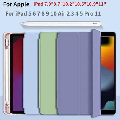 Case for iPad 10.2 Pro 11 13 9.7 Mini 6 10.5 Air 3 Smart Cover with Pencil Holder iPad 11th 10th 9th