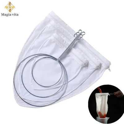 Soy Milk Wine Filter Bag Nut With Handle Tea Juice Coffee Oil Yogurt Filter Net Mesh Kitchen Tools