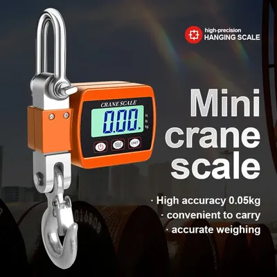 0.05-500kg LCD Digital Scale Crane Scale Portable Industrial Electronic Scale Heavy Duty Weight