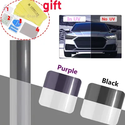 Car PPF Paint Photochromic Film UV Color Change Headlight Protection Film Self-healing Anti-scratch