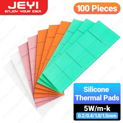 JEYI 100-Pack Thermal Conductive Silicone Pads, M.2 SSD NVMe NGFF Thermal Pad for PC Laptop