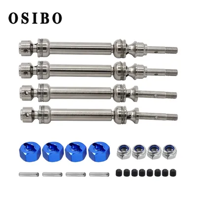 4Pcs Front and Rear Drive Shaft Spline CVD 110-150MM for 1/10 Slash Rustler Stampede VXL 4X4 4WD RC