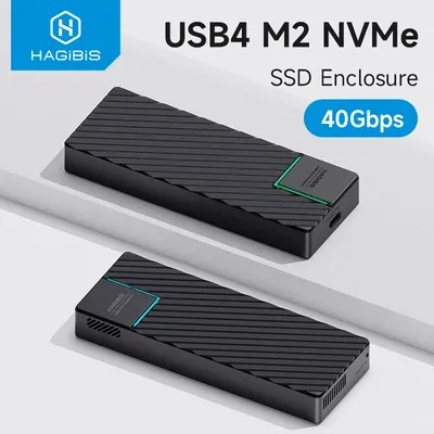 Hagibis USB 4.0 40Gbps M.2 NVMe SSD Enclosure Compatible with Thunderbolt 4/3 USB 3.2/3.1/3.0 ASM2464 External Hard Drive Case