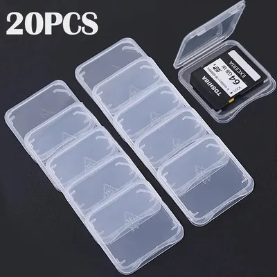 20/10/5/1PCS Transparent TF/SD Memory Cards Protective Case Holder Storage Boxes Portable Mini Clear