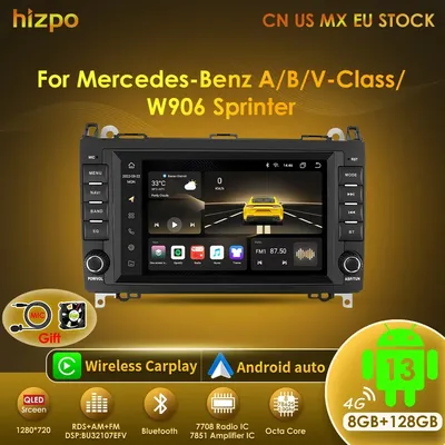 Hizpo 8" Android Multimedia Screen for Mercedes Benz B200 Sprinter W906 W639 AB Class W169 W245 Viano Vito Car Auto Radio 8+128G