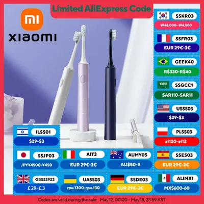 XIAOMI MIJIA Electric Sonic Toothbrush T302 USB Charge Rechargeable For Adult Waterproof Electronic