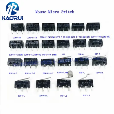 5Pcs Mouse Micro Switch D2FC-F-7N 10M 20M OF D2FC-F-K(50M) -RZ D2FC-F-K 60MN D2F D2F-01 D2F-01F