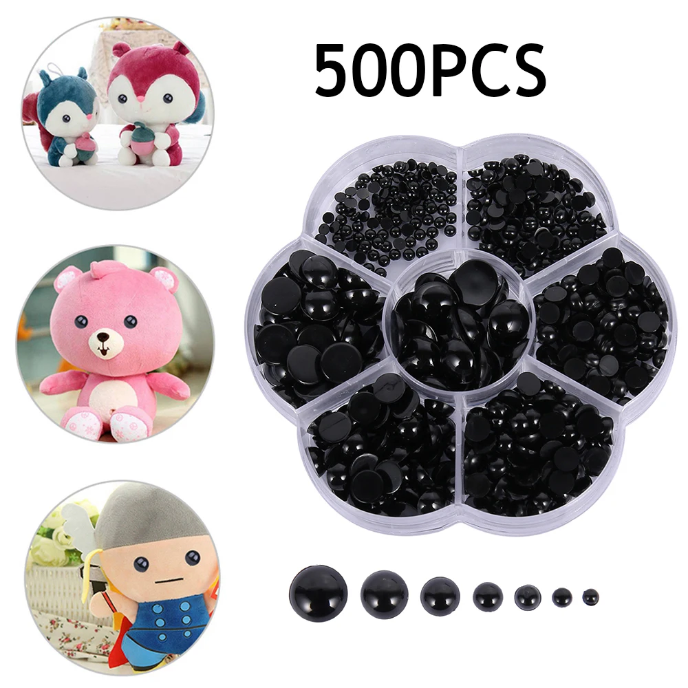 150/500Pack Doll Making Eyes Plastic Safety Eyes Button Crafts Safety Eyes for Bear Soft Toy Stuffed Animal Doll DIY Accessories