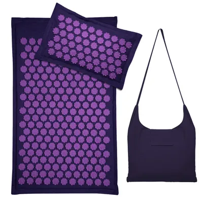 Lotus Spike Acupressure Mat Cushion Nature Linen Coconut Palm Back Neck Foot Massage Indoor Home