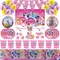 Cartoon Little Pony Birthday Party Decoration Disposable Plate Banner Cake Decor Latex Balloon Baby