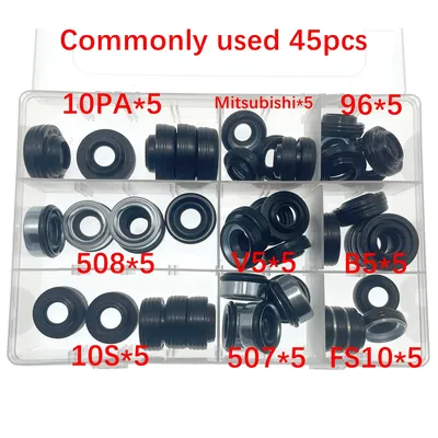 48Pieces automobile air conditioning compressor oil seal set for FS10 7SUB16 MAS90/105 A32 DKS32C 10PA15C/17C HCC V5 shaft seal