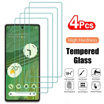 4PCS Tempered Glass for Google Pixel 9 8 Pro 9A 8A 7 7A 6 6A 5 4A 4 XL 3 9H Protective Transparent