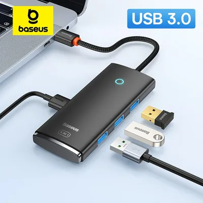 Baseus USB HUB Adapter 4 in 1 USB Type C to USB 3.0 HUB Splitter Adapter for MacBook Pro Air Huawei