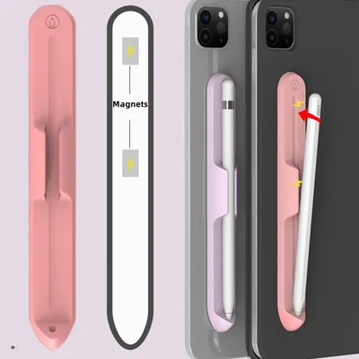 Silicone for Apple Pencil Slot 1 or 2 Generation Stylus Ipad Soft Magnetic Suction Pen Slot Holder