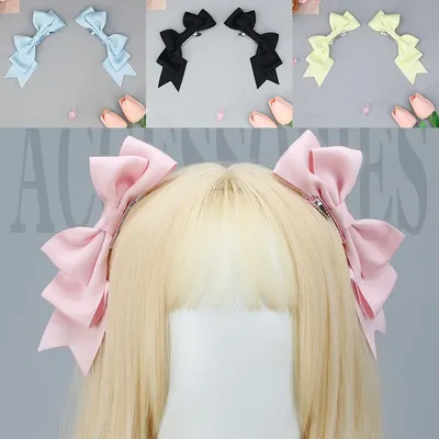 Kawaii Handmade Bow Hairclip Anime Lolita Xmas Hairpin Cosplay Halloween Headdress JK Uniform Hair Accessory Chiristmas Gifts