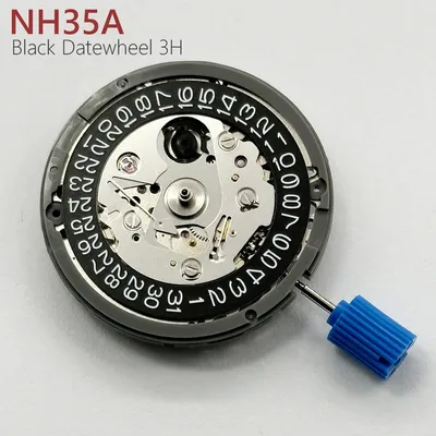 Japan Genuine NH35 Mechanical Movement Black 3H Date Automatic Watch Replace Mechanism NH35A 4R35