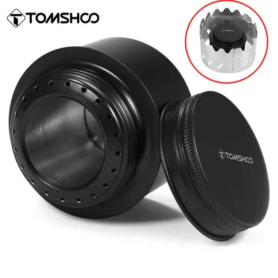 TOMSHOO Portable Mini Tourist Burner Aluminum Alloy Alcohol Burner with Lid Outdoor Camping Hiking