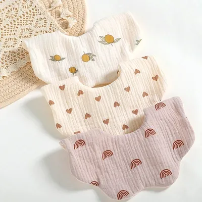 Cotton Gauze Baby Bib Babies Accessories Newborn Baby Apron Feeding Bib 6 Layer Muslin Burp Cloths