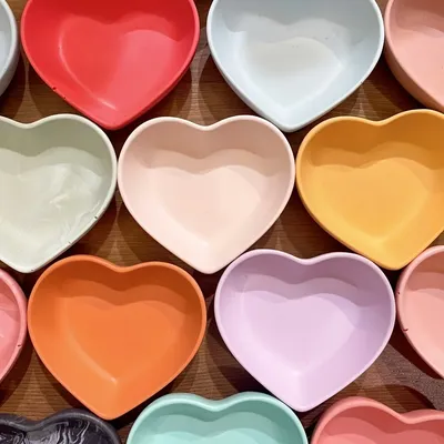 1pc Concrete Heart Plate Heart Storage Tray Silicone Mold DIY Gypsum Cement Heart Tray Storage Resin