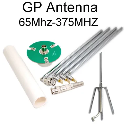 FM GP Antenna 65Mhz-375MHZ For FM Transmitter Receiver Campus Broadcast Telescopic Antenna BNC Q9 RF HAM Radio Amplifier