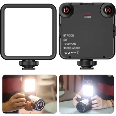 LED Video Light Portable Photography On-Camera 3000K-6000K Bi-Color lighting Cold Shoe for DSLR
