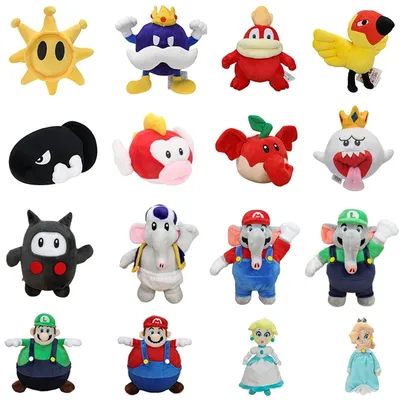 New Elephant Luigi Mario Fruit Plushie Doll Blue Toad Rosalina Princess Stuffed Toys Ninji King