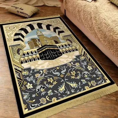 Islam Thick Prayer Rug Man Prayer Mat for Muslim Ramadan Thickened Soft Man Prayer Mat Portable