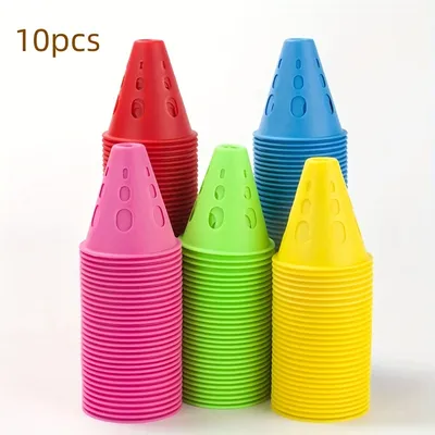 10pcs/lot Colorful Skate Pile Cup Windproof Roller Skating Cone Agility Training Marker Slalom