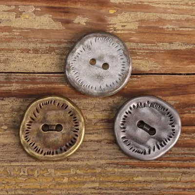 6pcs Irregular 2 Hole Metal Button Silver Gold Copper Leather Clothing Sewing Accessories Suit Coat
