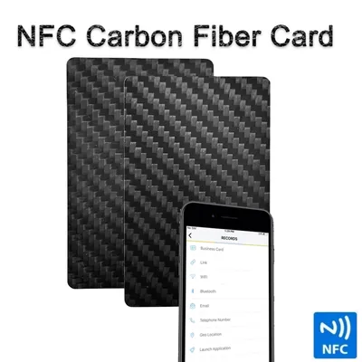 5Pcs NFC Carbon Fiber Card NFC Business Card Fast Reading Ntag 215 Smart Name Card Digital Business