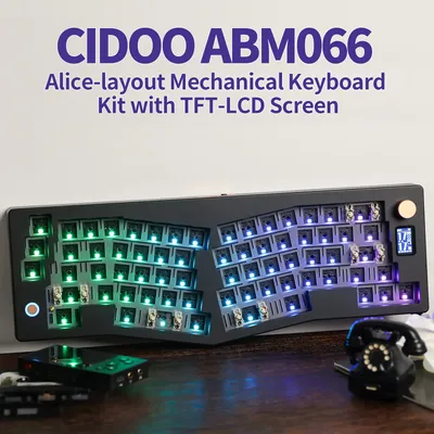 CIDOO ABM066 Barebones Kit Alice-layout VIA-programmable Hot Swappable Bluetooth/2.4Ghz/ Type-C
