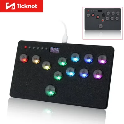 Flatbox LED HitBox Controller For PS4 FightStick HotSwap Kailh Switch Arcade Joystick For