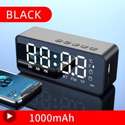 Table Alarm Clock Radio FM Portable Wireless Caixa De Som Bluetooth Speaker Music Sound Box Blutooth For Subwoofer Car Blootooth