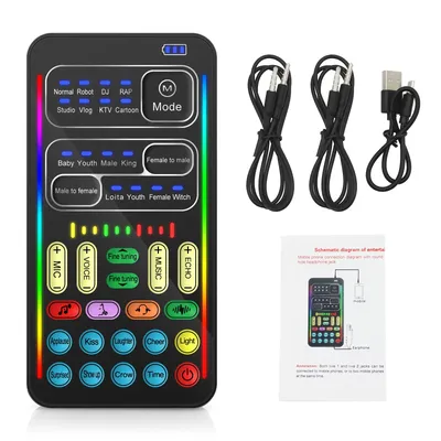 New I9 Multi-functional Handheld Voice Changer Portable Voice Disguiser Mini Sound Card With 8 Sound