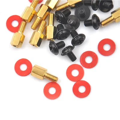 36pcs/Set Computer PC Case Motherboard Riser Screws Insulation Washers For Case Fans 6.5mm Brass