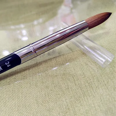 Black Metal Handle Kolinsky Sable Round 1PCS Nail Art Acrylic UV Gel Builder Painting Drawing
