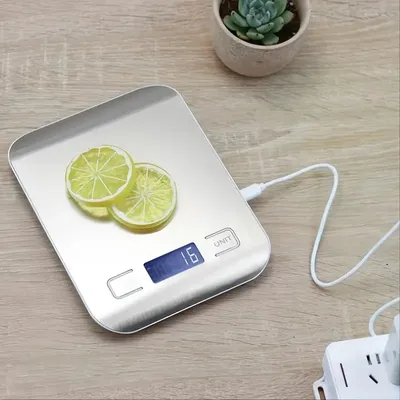 Kitchen Scale Stainless Steel Weighing Food Diet Balance Measuring LCD Precision Electronic Scales