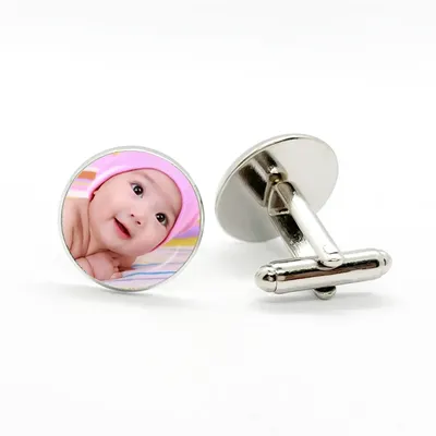 Custom Mens Shirt Cufflinks Photo of Your Baby Child Mom Dad Grandparent Loved One Gift for Family