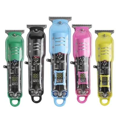 2023 New Transparent Hair Clipper Power Display Hair Clipper Men's Electric Shaver Trimmer for Men