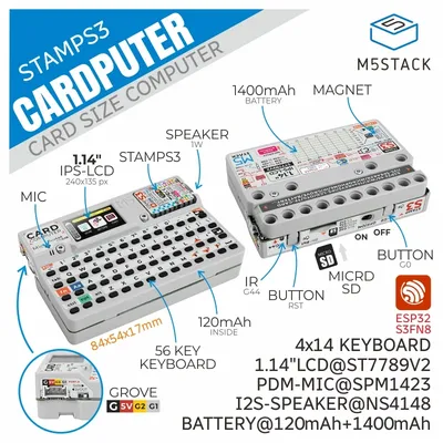 M55Stack Official Cardputer Kit w/ M5StampS3