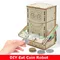 Wooden Electric Powered Eat Coin Robot DIY Models & Building Toy Science &Education Model Toy For Children Gift Toy