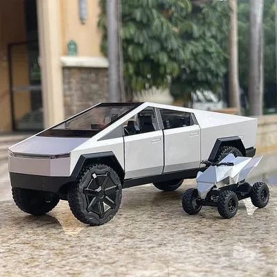 1:24 Cyber toy truck Model Y Model 3 Alloy Car Model Diecast Toy Vehicle Sound and Light Simitation