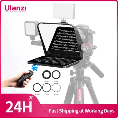 Ulanzi RT02 Universal Teleprompter Prompter DSLR Camera Smartphone Tablet Laptop Teleprompter Live