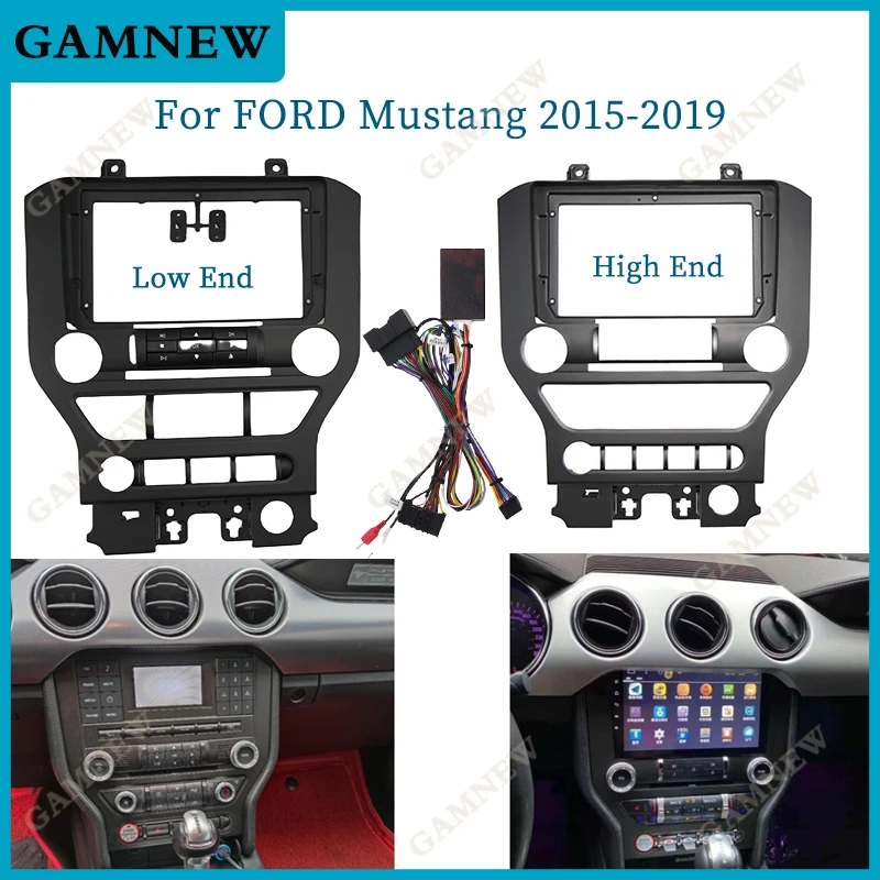 9 Inch Car Fascia Frame Adapter Canbus Box For Ford Mustang 2015-2018 Android Radio Dashboard Fitting Panel Kit Face Plate