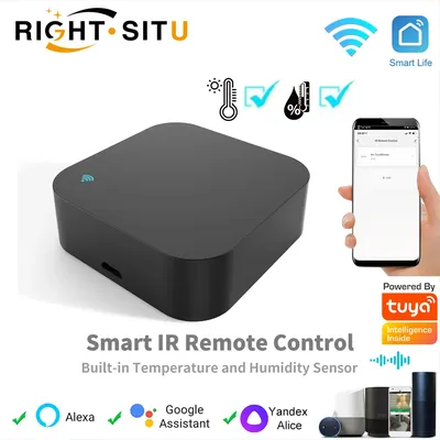 Tuya Smart IR Remote Control Built-in Temperature and Humidity Sensor for Air Conditioner TV DVD AC