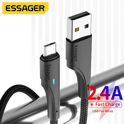 Essager Micro USB Cable Fast Charging Data Cable For Xiaomi Realme Redmi Note Samsung Mobile Phone