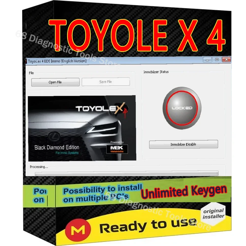 Toyolex 4 Diagnostic Tool with Unlimited Keygen for Denso Lexus Maschera-mento Ad-blue Car D TC Software Tool PK Toyolex3
