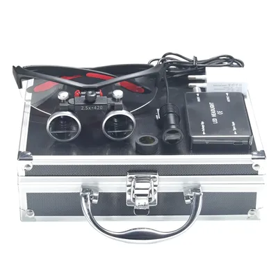 Dental Loupes 2.5/3.5x Black Magnifier Lab Medical Magnification Binocular Magnifier Headlight