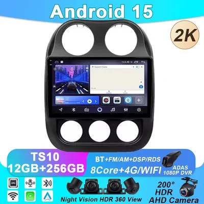 Car Android 14 For Jeep Compass Patriot 2010 - 2017 Auto Radio Multimedia Player Autoradio Stereo GPS Navigation Carplay No 2din